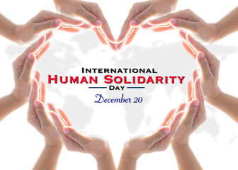 International Human Solidarity Day, for collaboration and cooperative concept