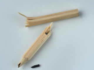 Wood pencil on white background.