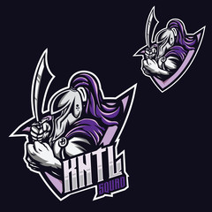 Knight viking esport gaming mascot logo template © FNR Graphics