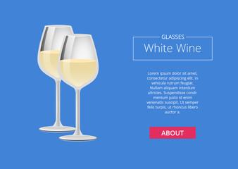 Glasses White Wine Poster Two Wineglasses Vector