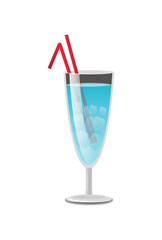 Cold Alcohol Beverage Colorful Vector Illustration