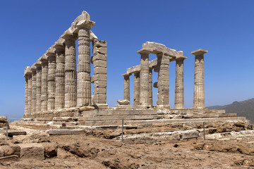Fototapeta premium Templo de Poseidón en el Cabo Sounion Grecia