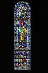 Saumur. Vitrail de l'église Notre-Dame de Nantilly. Maine et Loire. Pays de Loire 