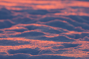 Schnee im Sonnenuntergang