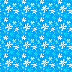 Winter seamless pattern with snowflakes