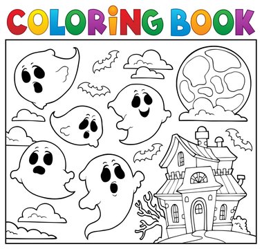 Coloring book ghost theme 6