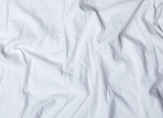 crumpled white cotton fabric, full frame