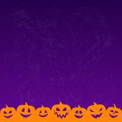 Empty Halloween card with silhouettes of pumpkins. Vector.