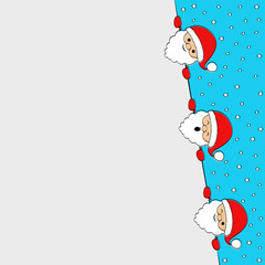 Concept of Christmas card with hand drawn Santa Claus. Vector.