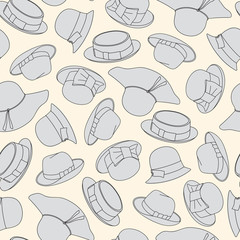 Seamless pattern with hats