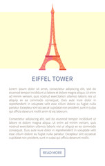 Eiffel Tower Web Page and Text Vector Illustration