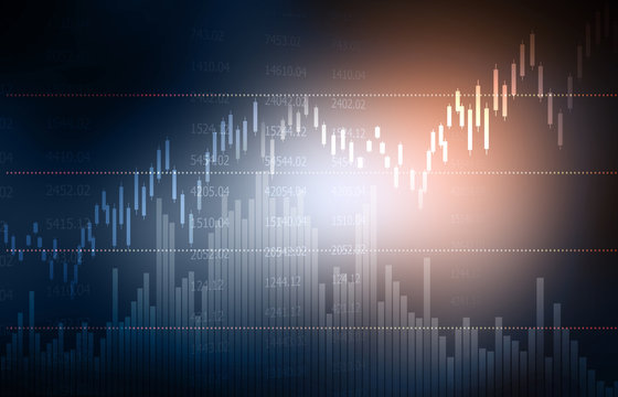 Financial stock market graphs and chart. Digital illustration.