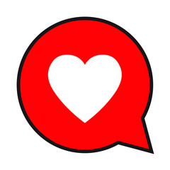 Obraz na płótnie Canvas Heart in a speech bubble, vector love icon.