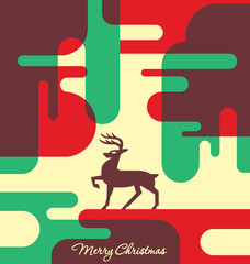 Abstract Christmas Card Design with Deer