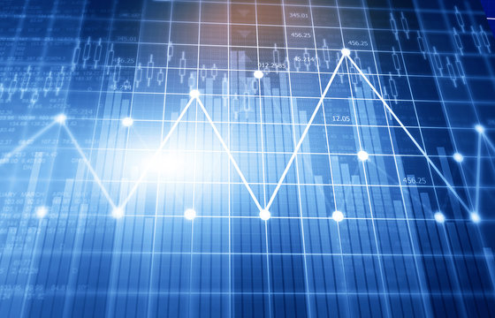 Fnancial stock market graphs and chart. Digital illustration.