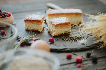 Homemade baking. Cheesecake