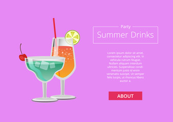 Summer Drinks Color Party Advertisement Web Banner