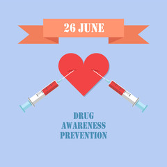 26 June Drug Awareness Prevention Colorful Card