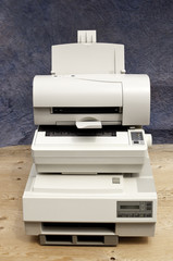 Stack of old printers