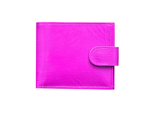 Pink wallet isolated on white background.