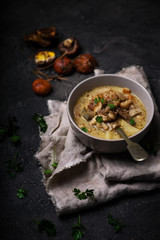 wild mushroom chowder with bacon