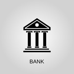 Bank icon. Bank symbol. Flat design. Stock - Vector illustration