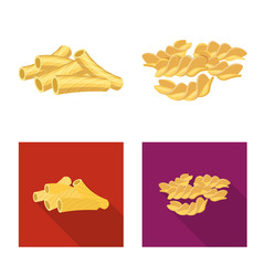 Vector design of pasta and carbohydrate symbol. Set of pasta and macaroni vector icon for stock.