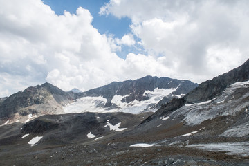 At Stubaier Glacier, Austria, in summer