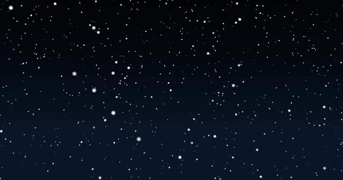 Winter Snow Falling, Seamless Loop with Alpha, Transparent Background