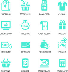Naklejka premium Set of shopping icons