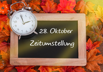 28. Oktober Zeitumstellung 