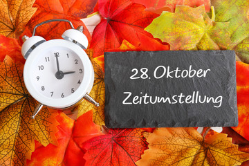 28. Oktober Zeitumstellung