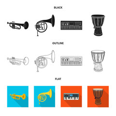 Vector design of music and tune symbol. Collection of music and tool vector icon for stock.