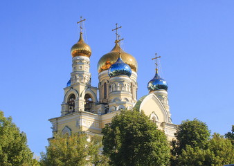 Fototapeta na wymiar Orthodox Christian Pokrovsky Temple. Vladivostok. Russia.