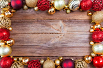 christmas background with red and golden decorations