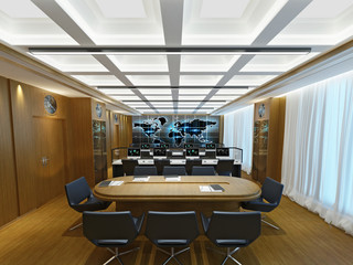 3d render modern working space