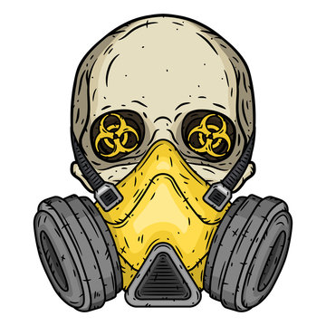 Cyberpunk Anime Girl Gas Mask Military Stock Vector (Royalty Free