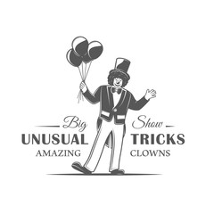 Circus label isolated on white background