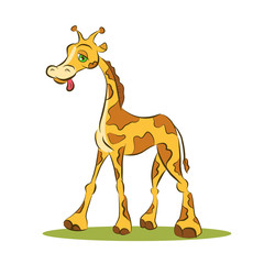 Funny Cartoon Giraffe Illustration
