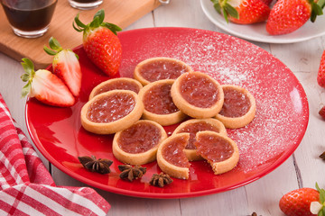 Strawberry tartlets.