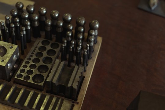Jewelry tools arranged on a stand 
