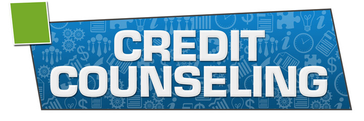 Credit Counseling Blue Green Business Symbols Texture Horizontal 