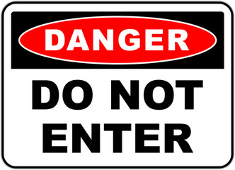 Panneau au Etats Unis d'Amerique: Do Not Enter - obrazy, fototapety, plakaty