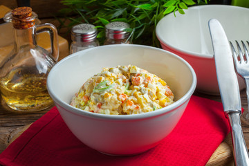 Russian traditional salad.