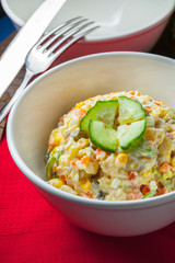 Russian traditional salad.