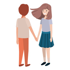 friendly teenagers couple characters