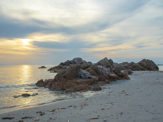 Coastline Beach with Rock and Sunset in Sardinia, Italy 2