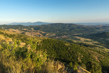 Fototapeta na wymiar Sunset landscape of Osogovo Mountain, Probistip region, Republic of Macedonia