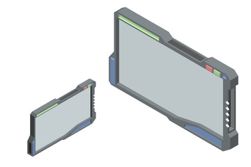 Futuristic monitor. Isolated on white background. Vector illustration.