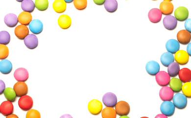 candy chocolate cubes on white background